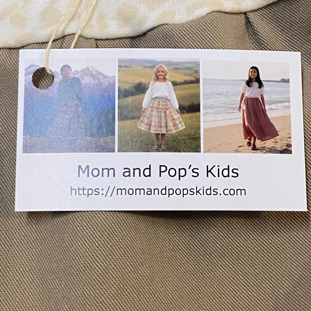 Girls Midi Mom and Pop's Kids Skirt Size 6 Brown Western Upcycled Cotton Twill